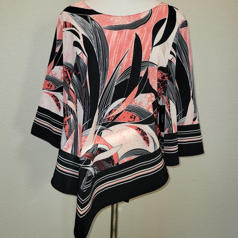 ALFANI Exotic Tropical Asymmetrical Hem Top